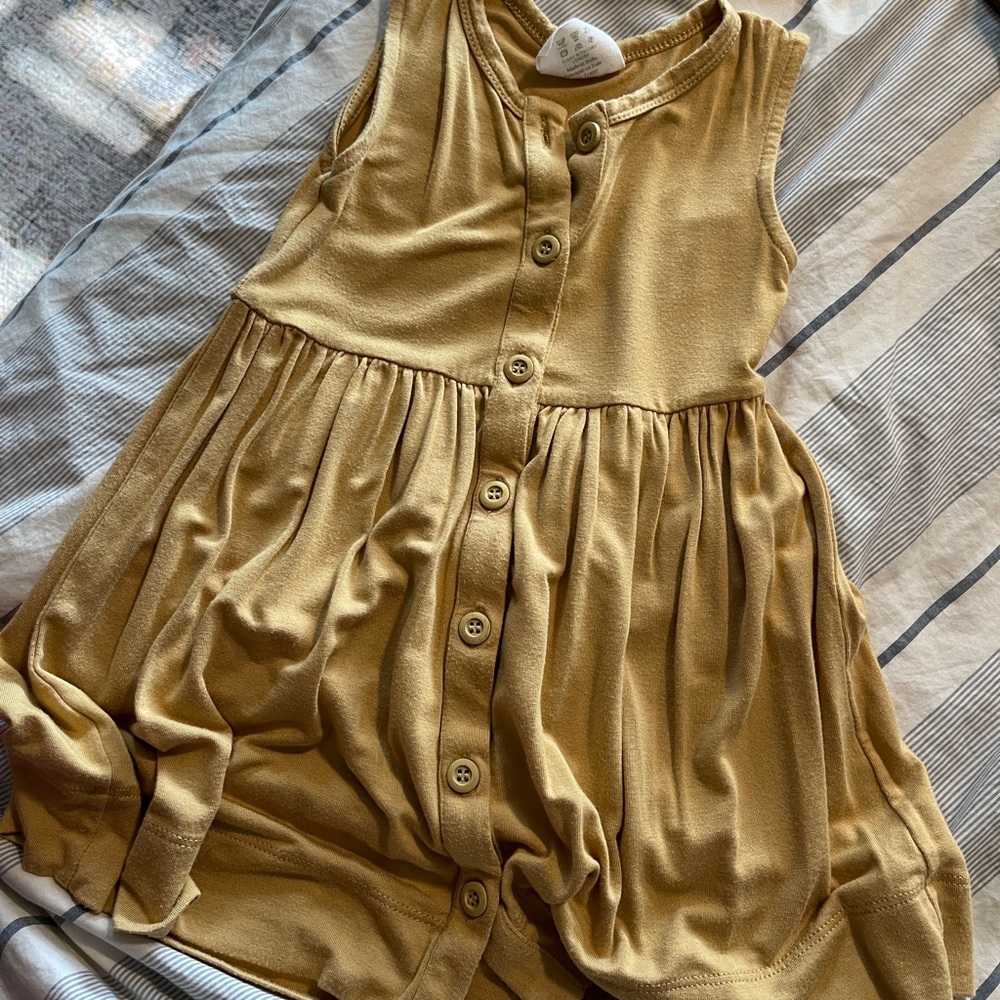 Kate Quinn mustard swing dress